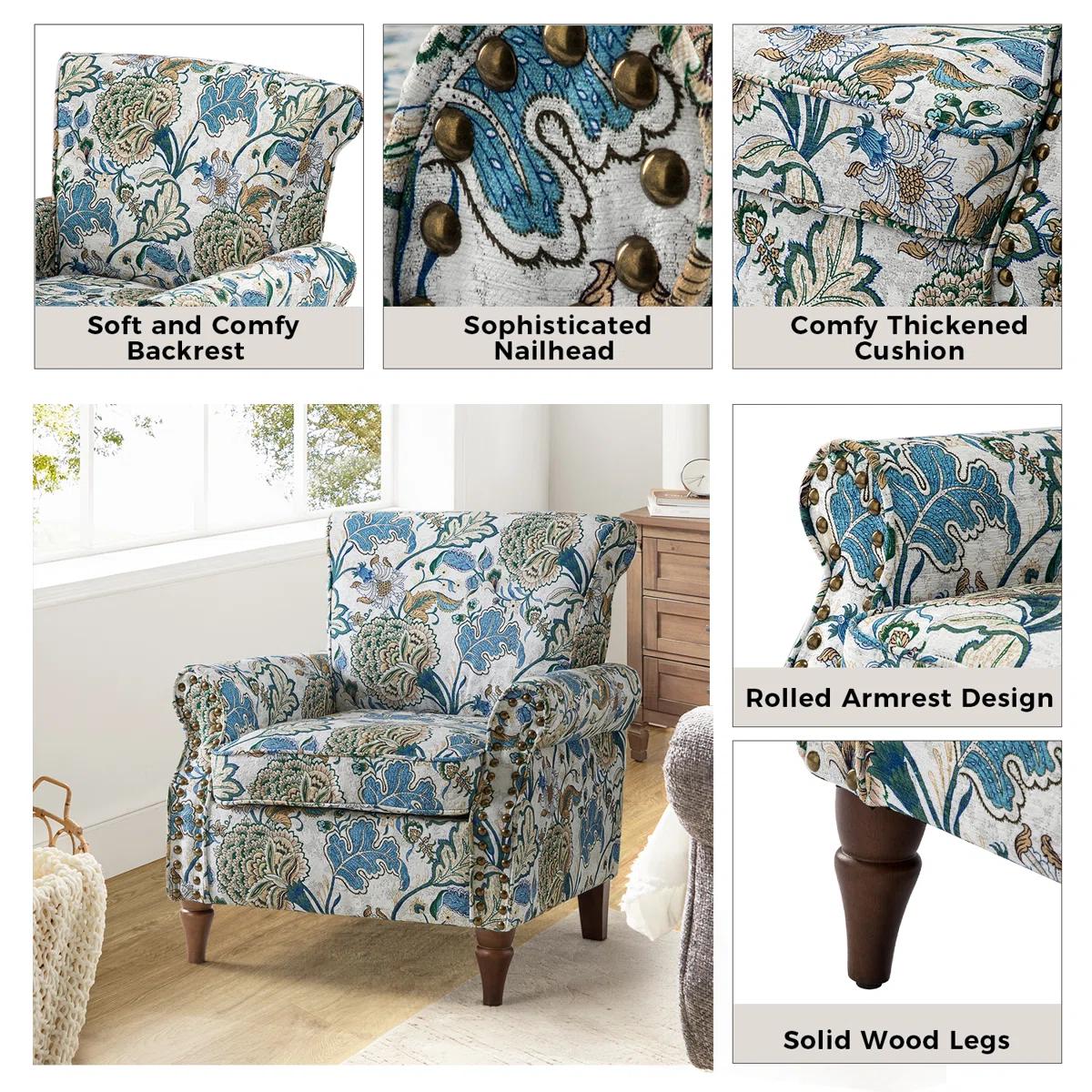 Armchair with Nailhead Trim – Green 9