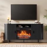 Modern Fireplace TV Stand for TVs up to 80” – NEW & ASSEMBLED!  1