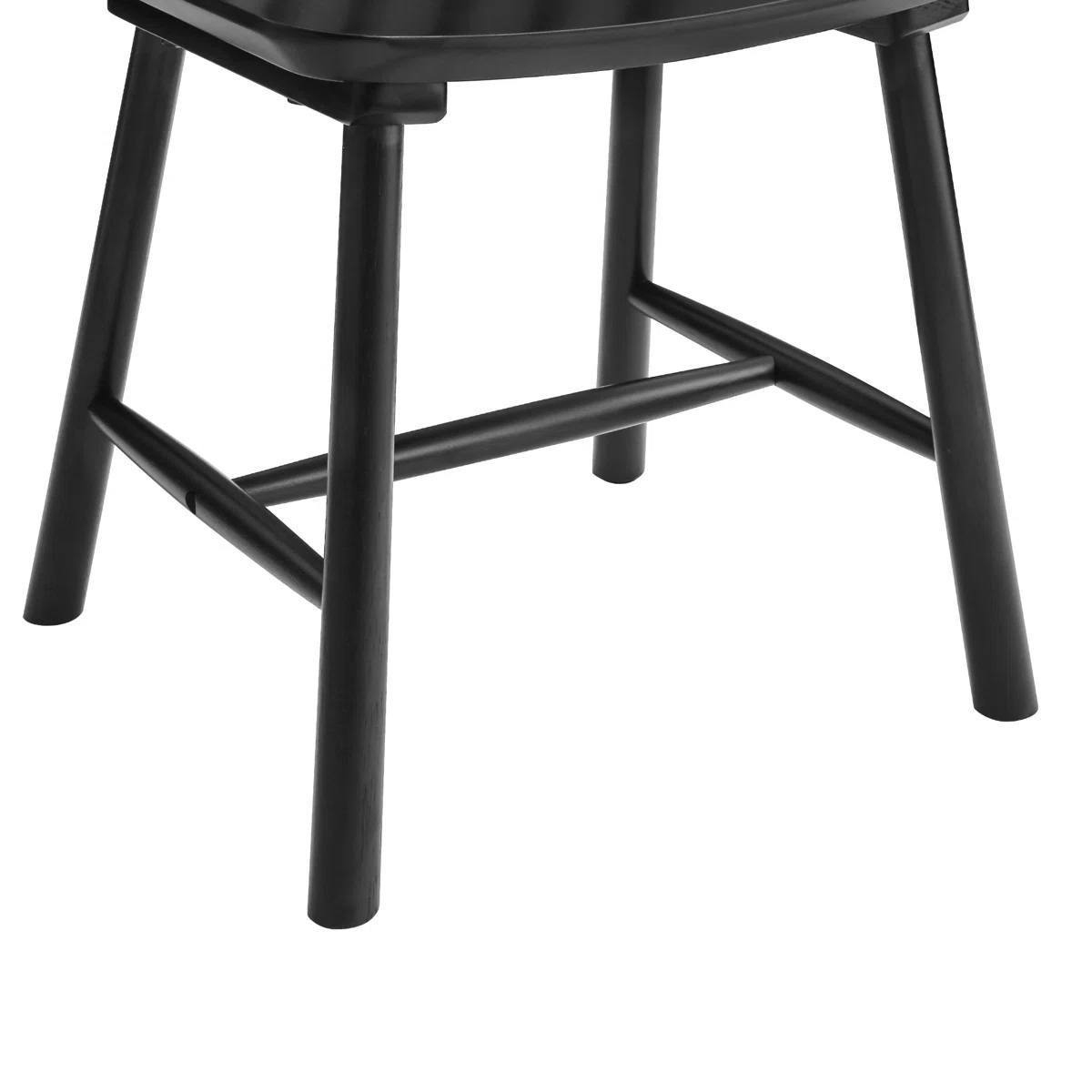 Solid Wood Windsor Dining Chairs – Set of 4 – Black 5