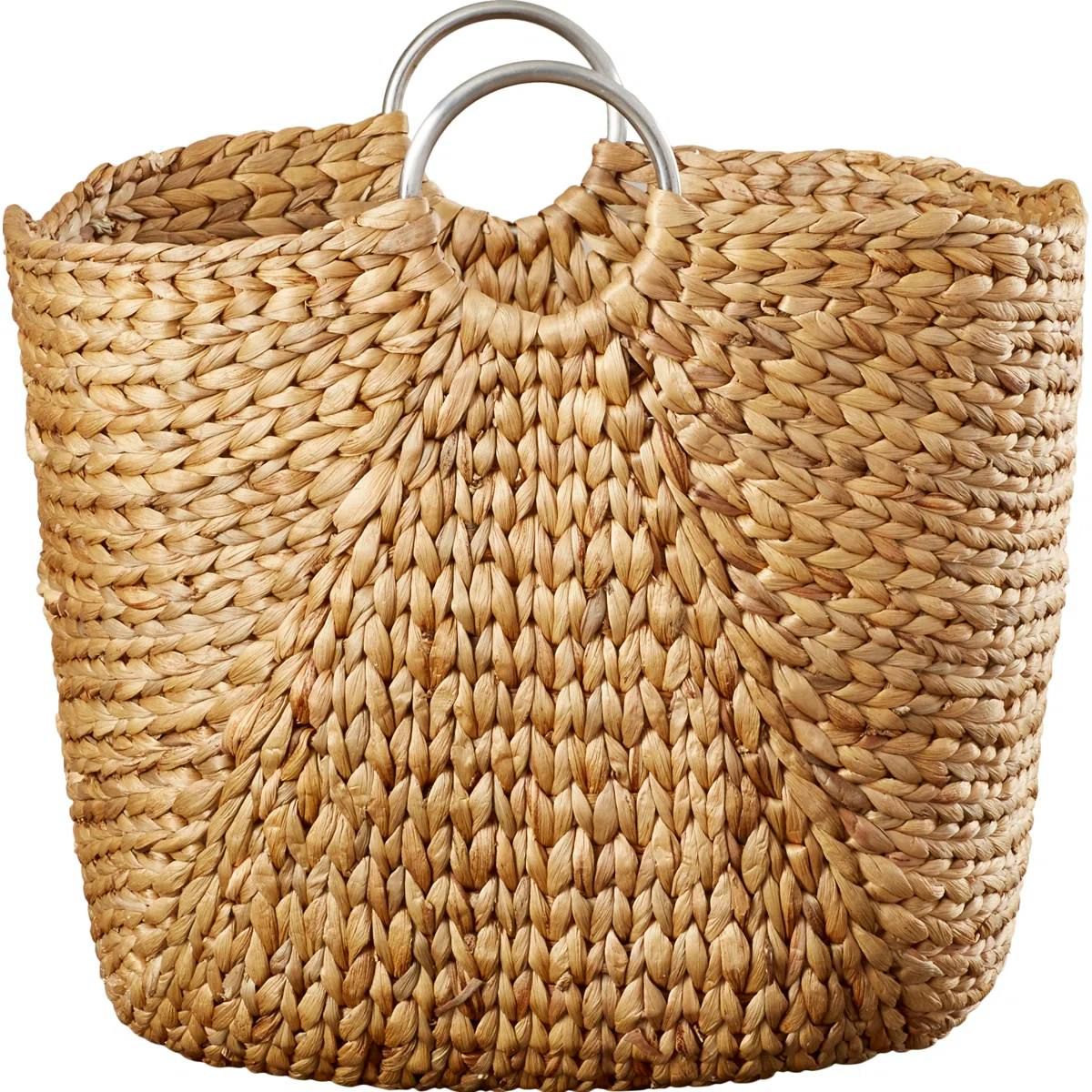 Milnor Seagrass Handmade Woven Storage Basket – Brown/Silver | Brand New 7