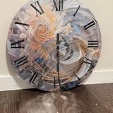 Cosmic Fractal Flowers In Light Blue – Fractals Wall Clock – Medium – CLM84250-C23 4