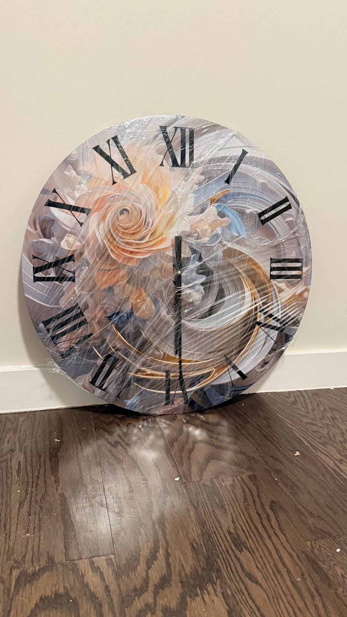 Cosmic Fractal Flowers In Light Blue – Fractals Wall Clock – Medium – CLM84250-C23 4