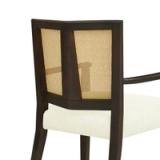Jad Wooden Dining Chairs Set of 2 – PE Rattan Back, Beige Upholstery, Dark Brown Legs | Brand New in Box 4