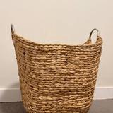 Milnor Seagrass Handmade Woven Storage Basket – Brown/Silver | Brand New 9