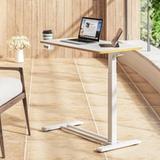 SANODESK Mobile Standing Desk – 31.5” x 17.7” | Pneumatic Height | White + Maple | New in Box 2