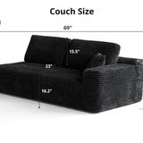 Black Corduroy Cloud Loveseat – 2-Seat Sofa – Brand New 2