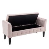 Porthos Home Brett Velvet Storage Bench | Pink | Brand New  5