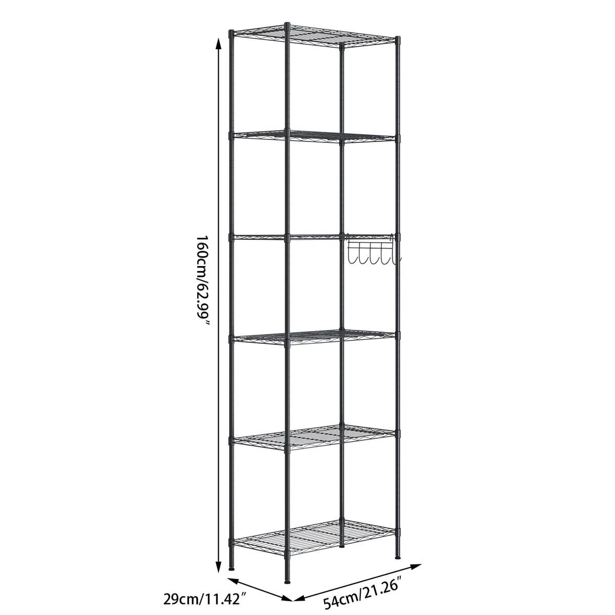 Augustine 6-Shelf Adjustable Storage Shelving Unit | Black | New in Box 4