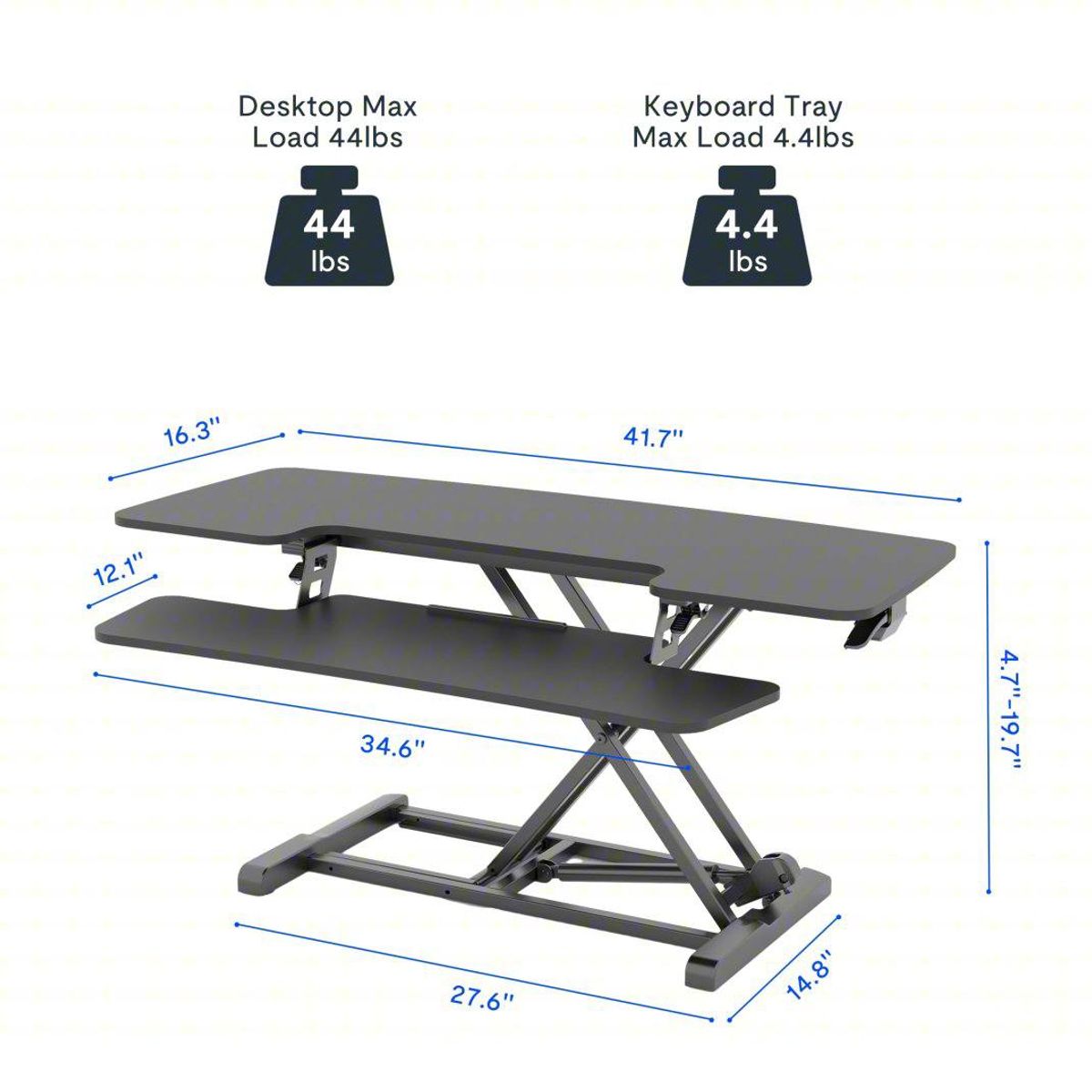 FLEXISPOT M7 Series 42” Standing Desk Converter (M7-E-42B) – Brand New in Box 5