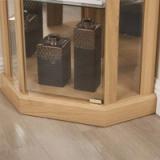 Therris Corner Lighted Curio Cabinet | Oak | Assembled 4
