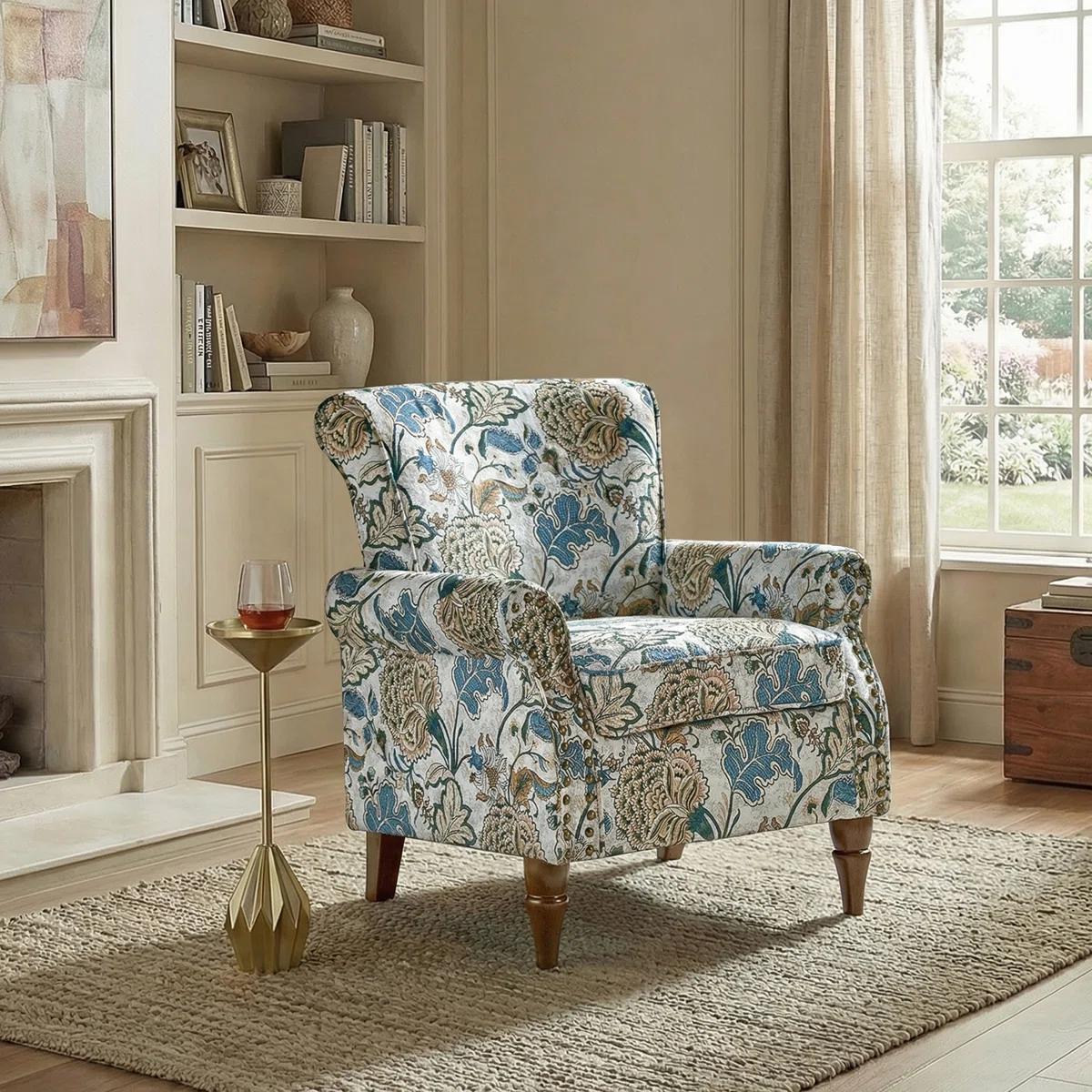 Armchair with Nailhead Trim – Green 6