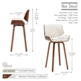 Porthos Home Oma Bar Stool – PU Leather, Walnut Wood Legs 2