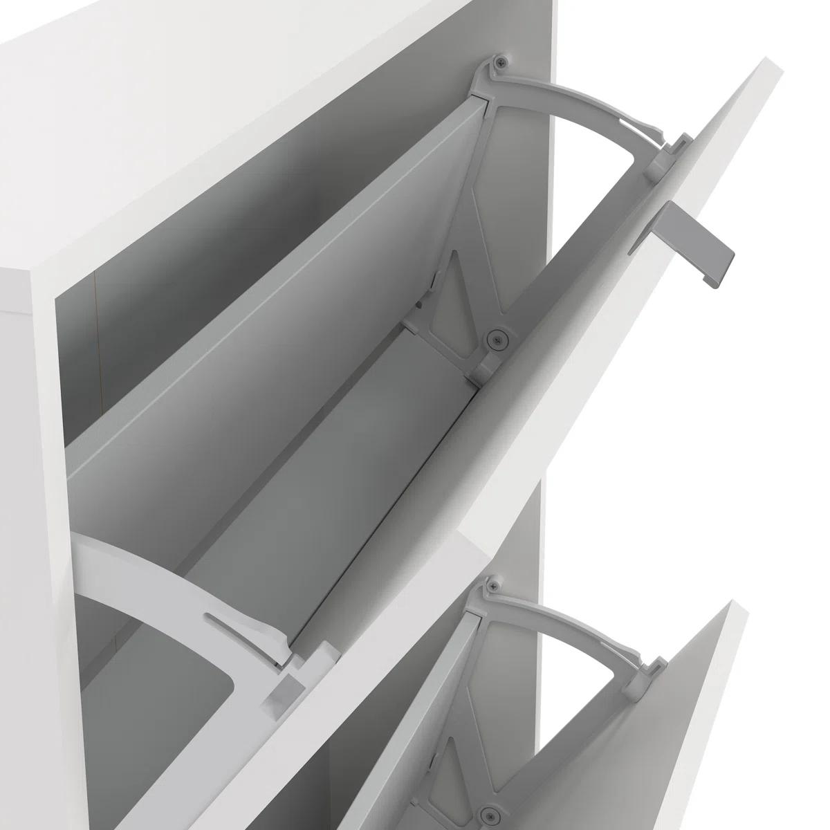 Aula 6-Pair Shoe Storage Cabinet – White 3