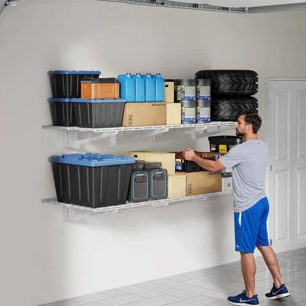FLEXIMOUNTS WR26 2’x6’ Wall Shelf 2-Pack – WHITE & BLACK | NEW IN BOX | Heavy Duty Garage Storage