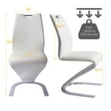 Modern Faux Leather Dining Chairs – Set of 4, White (ZE-2016-WHITE) 2