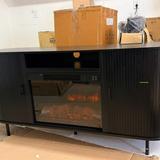 Modern Fireplace TV Stand for TVs up to 80” – NEW & ASSEMBLED!  10