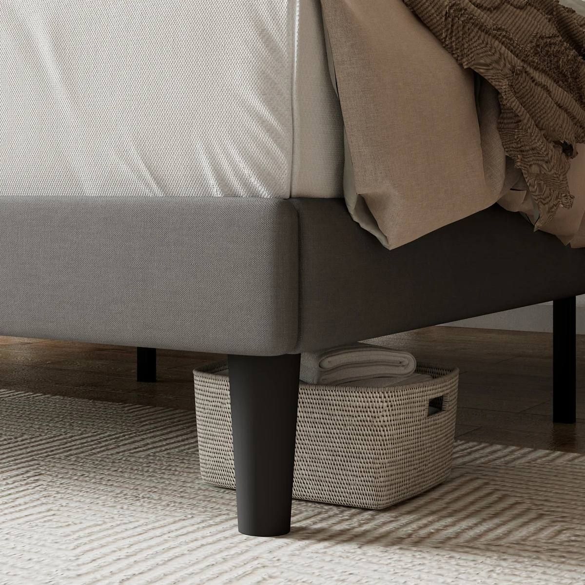 Hegg Linen Tufted Upholstered Platform Bed – Full – Light Gray 7