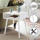  Kays End Table with Shelf – White 3