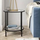 Ceno Glass Top End Table – Blackened Bronze  4