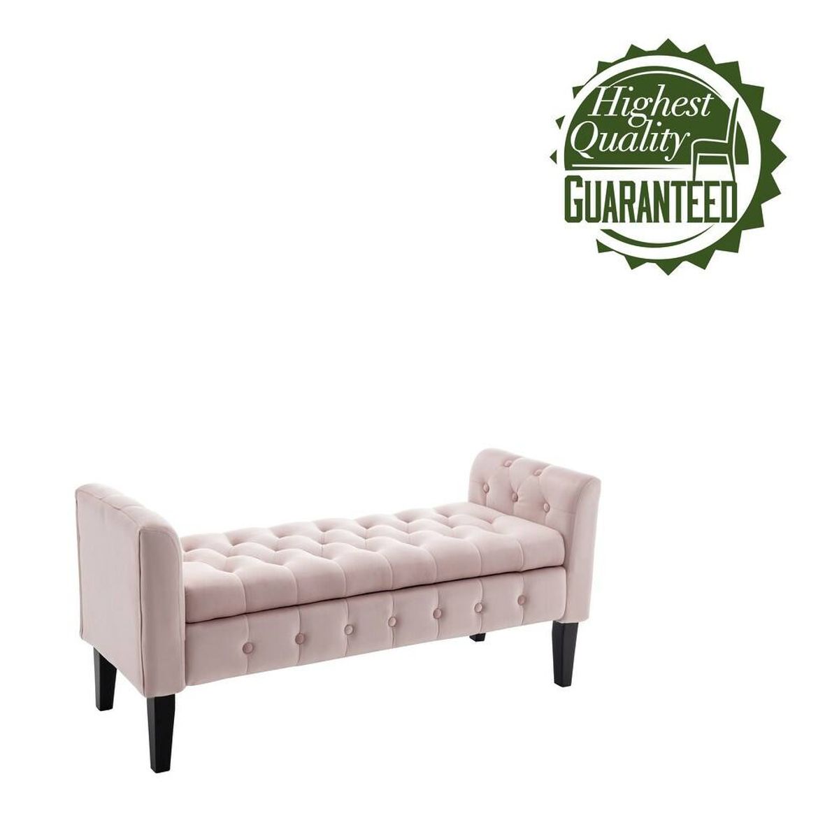 Porthos Home Brett Velvet Storage Bench | Pink | Brand New  6