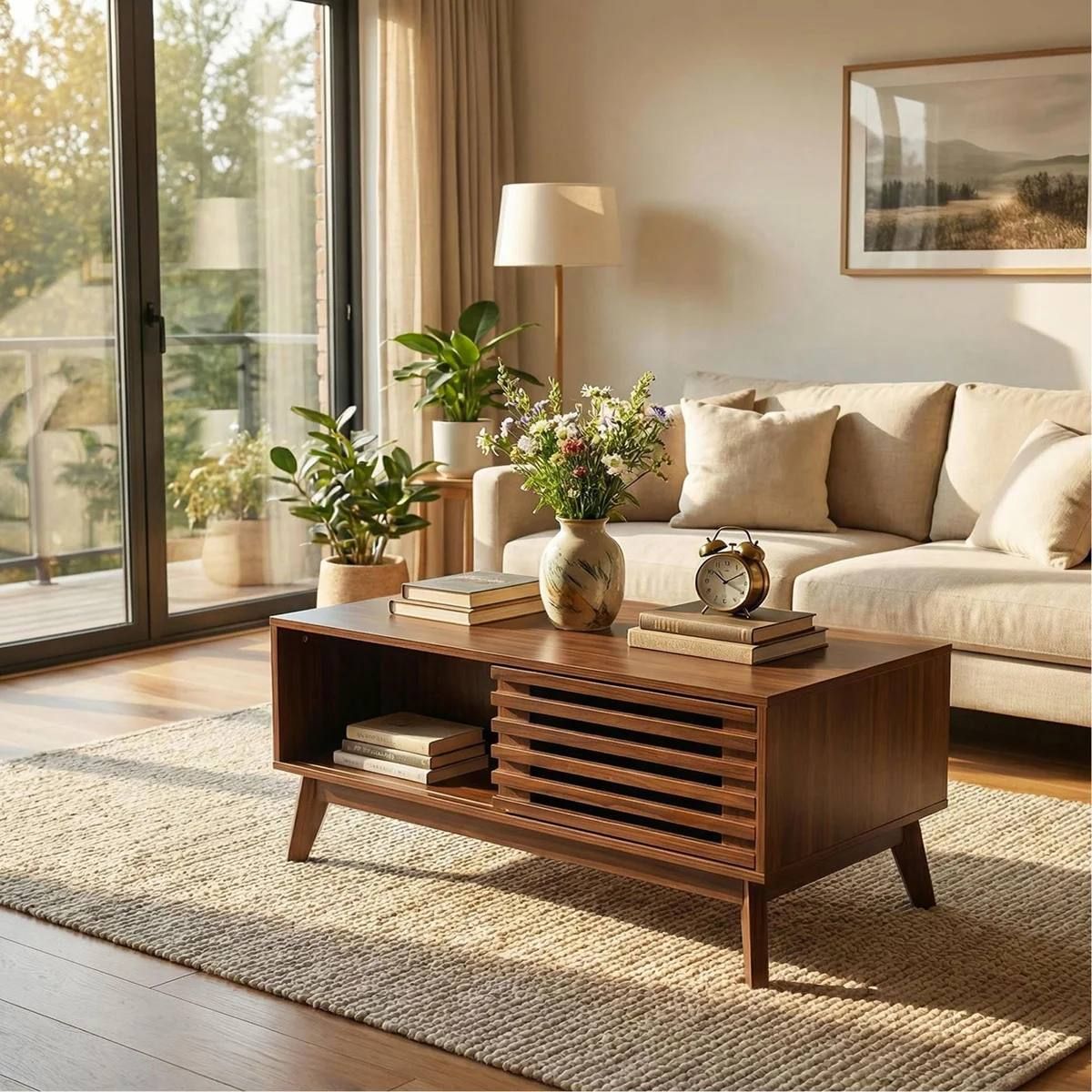 Lift Top Coffee Table with Storage – Walnut 2