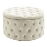 Porthos Home Fiene Round Storage Ottoman – Cream 3
