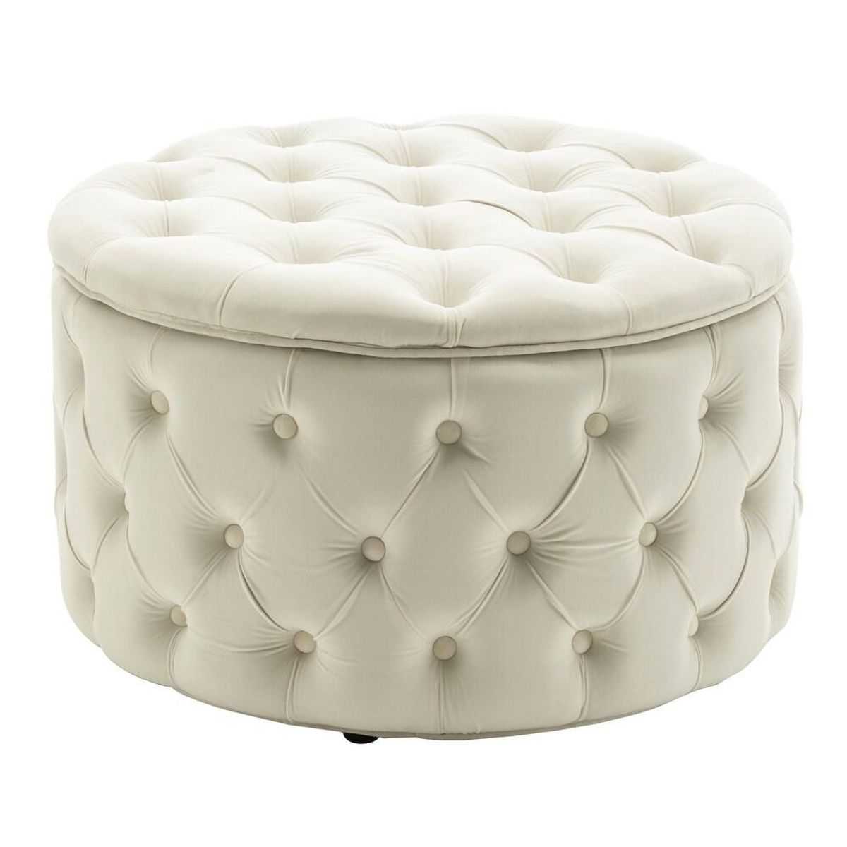 Porthos Home Fiene Round Storage Ottoman – Cream 3