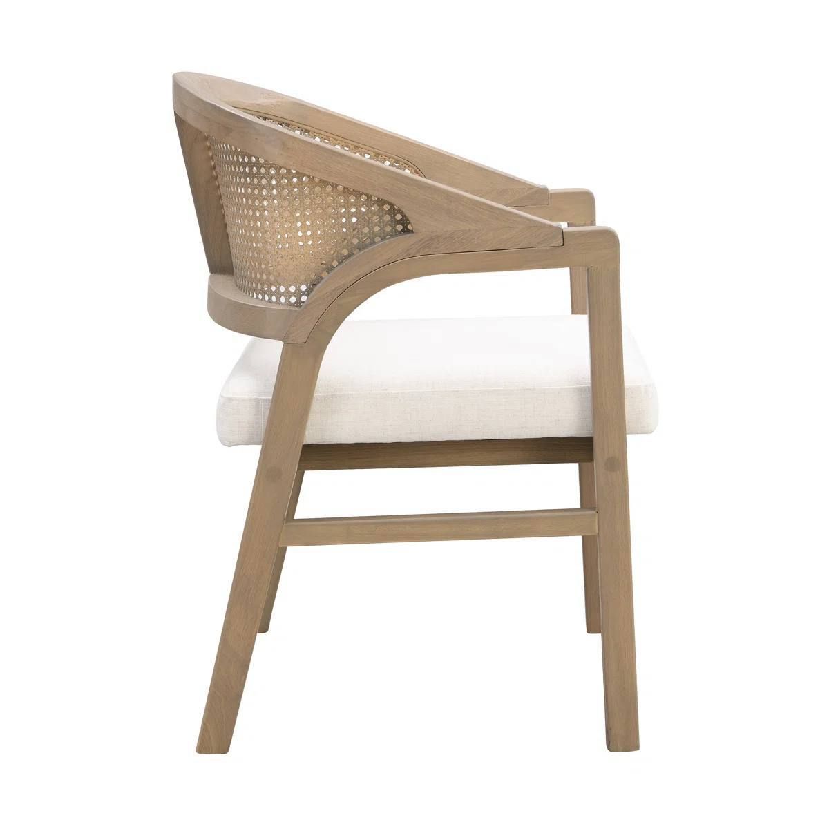 Stanley Wooden Dining Chairs Set of 2 | Cane Back | Upholstered Seat | Light Ash | Assembled 6