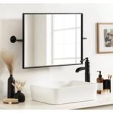 Dunnell Rectangle Pivot Bathroom Wall Mirror – Black 1