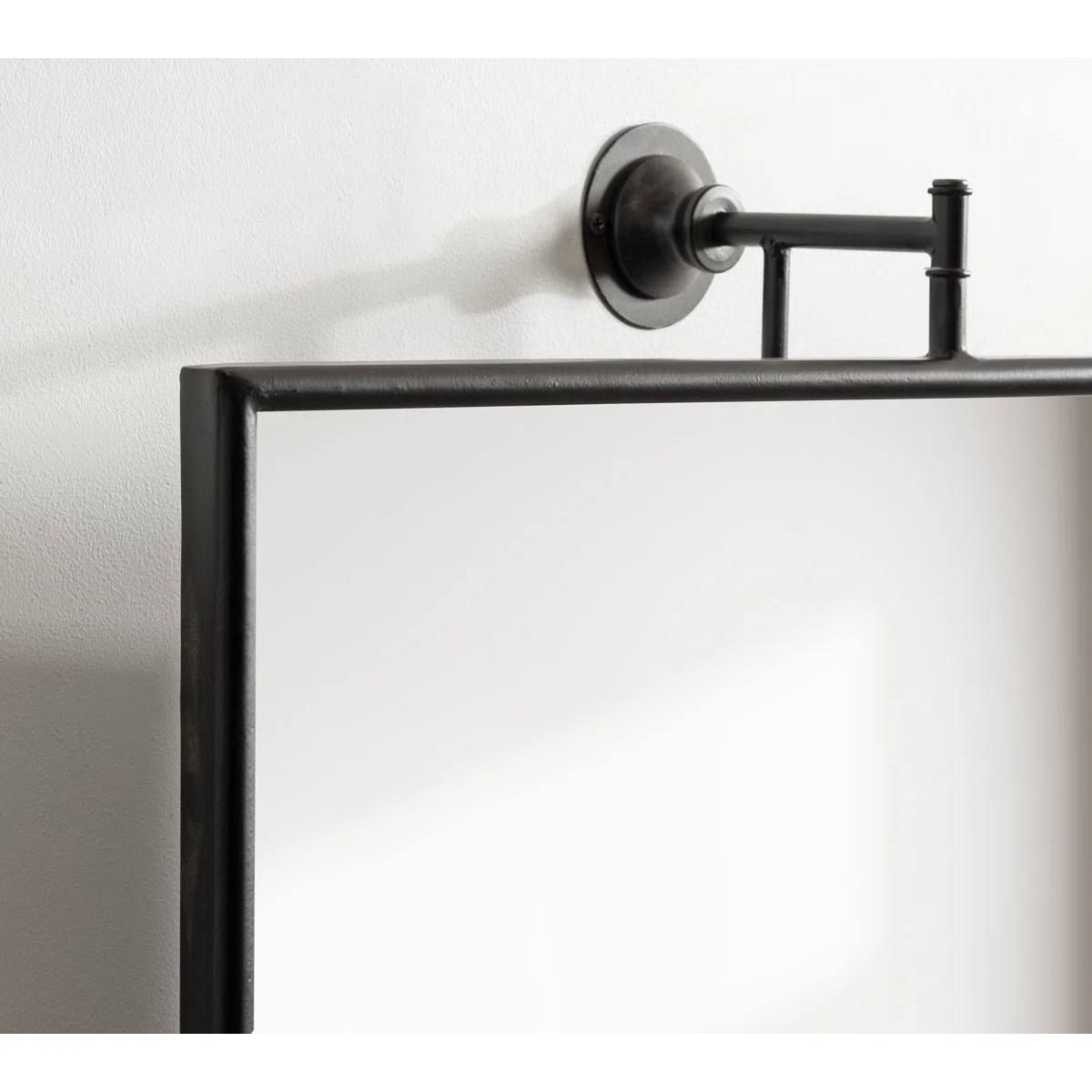 Dunnell Rectangle Pivot Bathroom Wall Mirror – Black 4