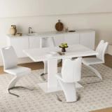 Modern Faux Leather Dining Chairs – Set of 4, White (ZE-2016-WHITE) 1