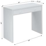 Alisa 36” Writing Desk with Drawer – White | Open Box / New 4