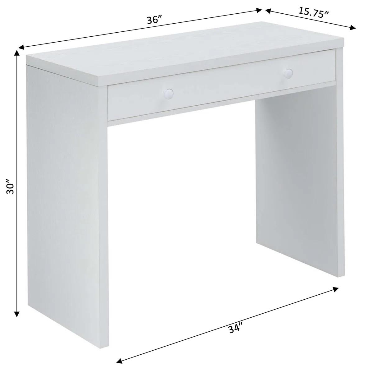 Alisa 36” Writing Desk with Drawer – White | Open Box / New 4