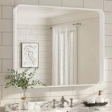 Aevar 40” × 32” Framed Wall Mirror – White 1