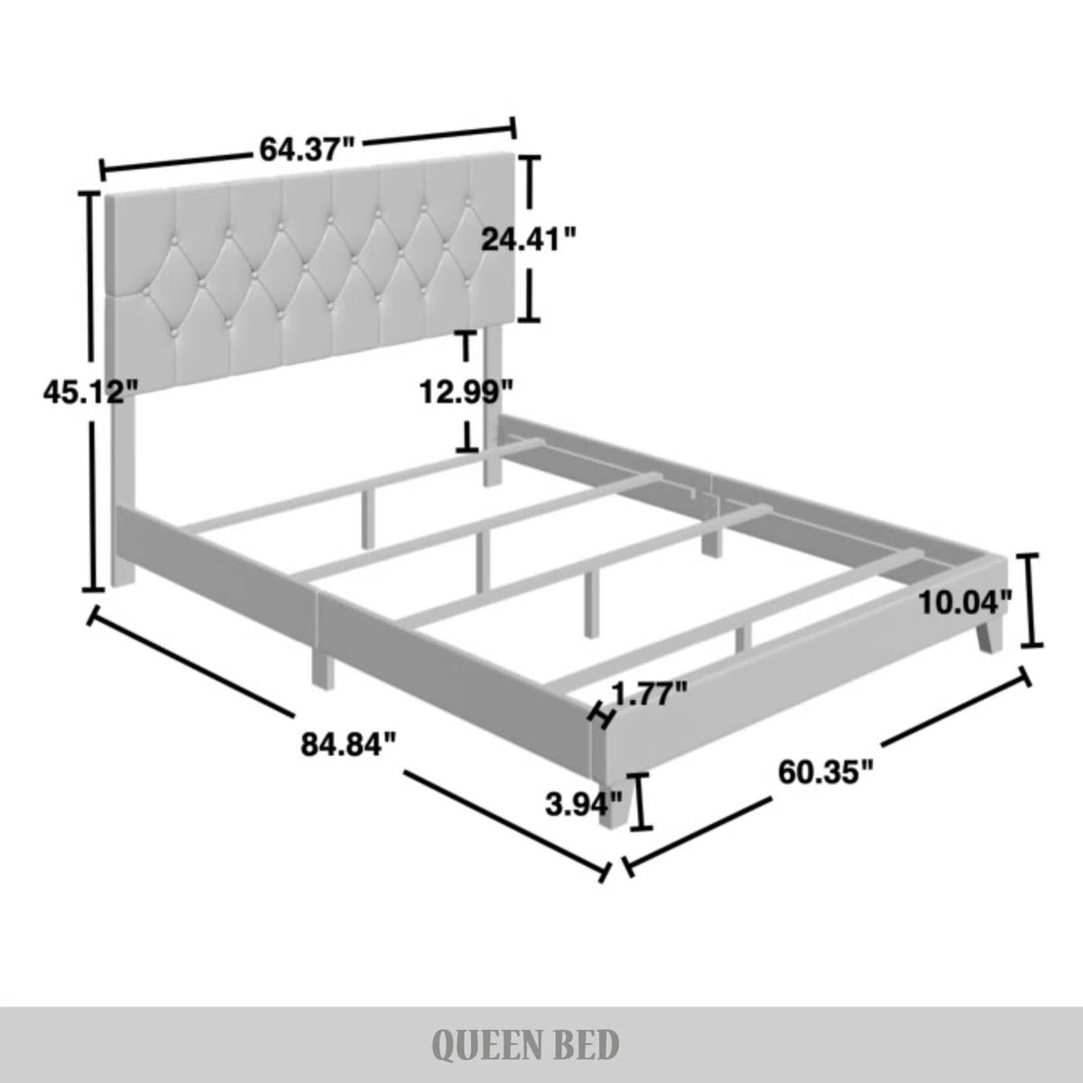 Ambrey Upholstered Queen Bed – Beige | Brand New in Box 6