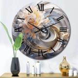 Cosmic Fractal Flowers In Light Blue – Fractals Wall Clock – Medium – CLM84250-C23 1