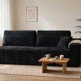 Black Corduroy Cloud Loveseat – 2-Seat Sofa – Brand New 4