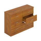Allyannah 47” 6-Drawer Double Dresser – Amber Walnut | Brand New in Box 2