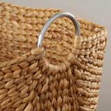 Milnor Seagrass Handmade Woven Storage Basket – Brown/Silver | Brand New 6