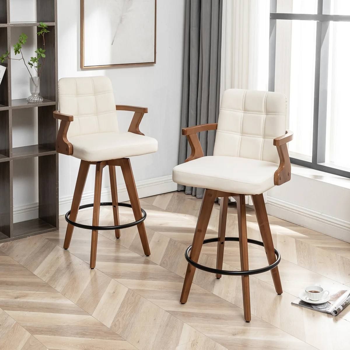 Lorant Swivel Counter Stools – Set of 2 | Beige | Brand New in Box 1