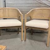Stanley Wooden Dining Chairs Set of 2 | Cane Back | Upholstered Seat | Light Ash | Assembled 10