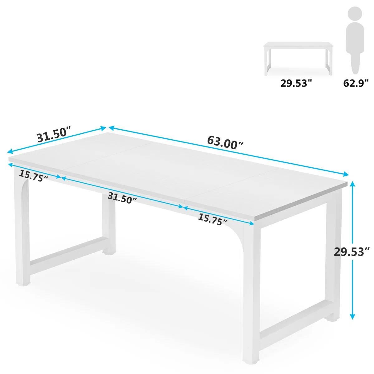 Waltman Modern White Desk | 62.99” Wide | XH-DESK0157-WF | Brand New (open box) 5