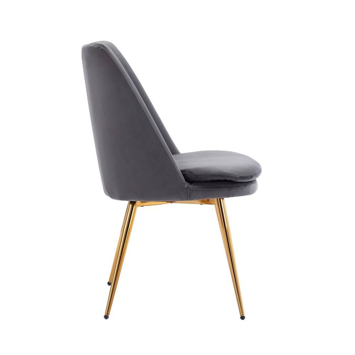 Porthos Home Tori Dining Chair | Grey Velvet | Gold Legs | TFC105 | Brand New 4