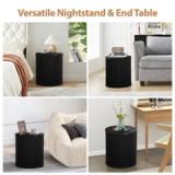 Fluted Round End Tables | Black | ZZ-BLK-W62202H40-MT | New in Box 4