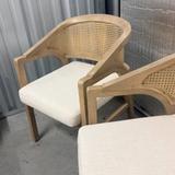 Stanley Wooden Dining Chairs Set of 2 | Cane Back | Upholstered Seat | Light Ash | Assembled 9