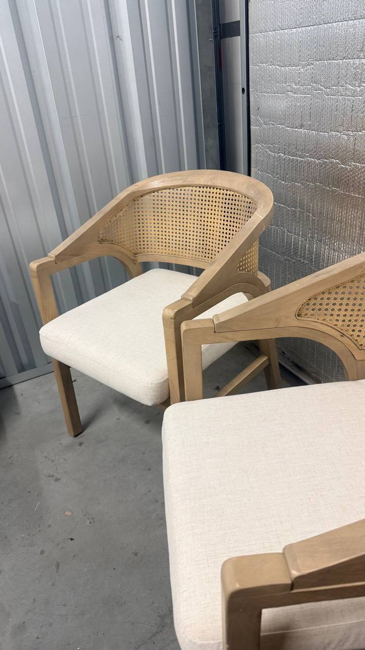 Stanley Wooden Dining Chairs Set of 2 | Cane Back | Upholstered Seat | Light Ash | Assembled 9