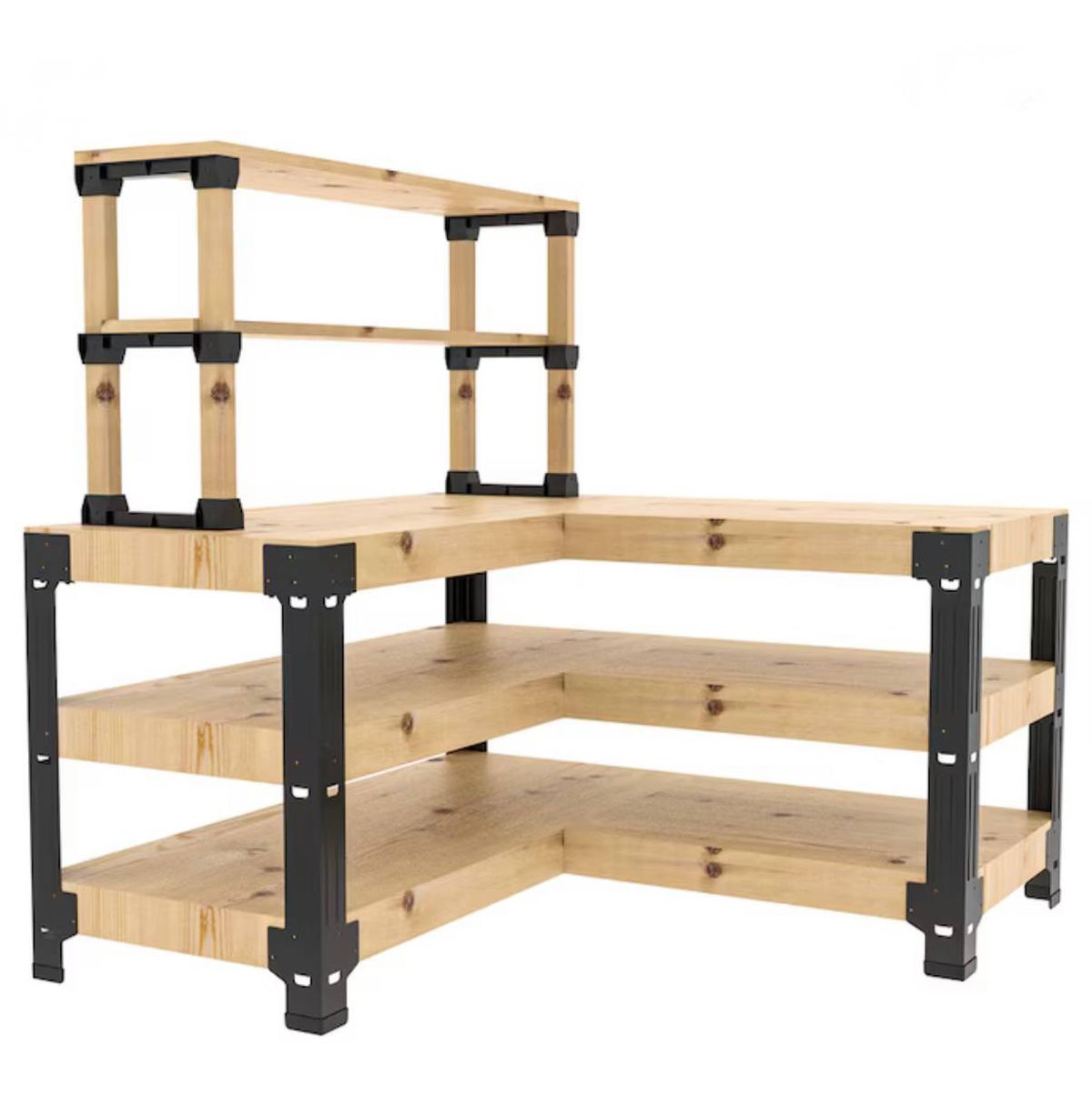  Fleximounts Custom L-Shaped Workbench & Shelving Frame – Model WB107B-L (NEW) 3