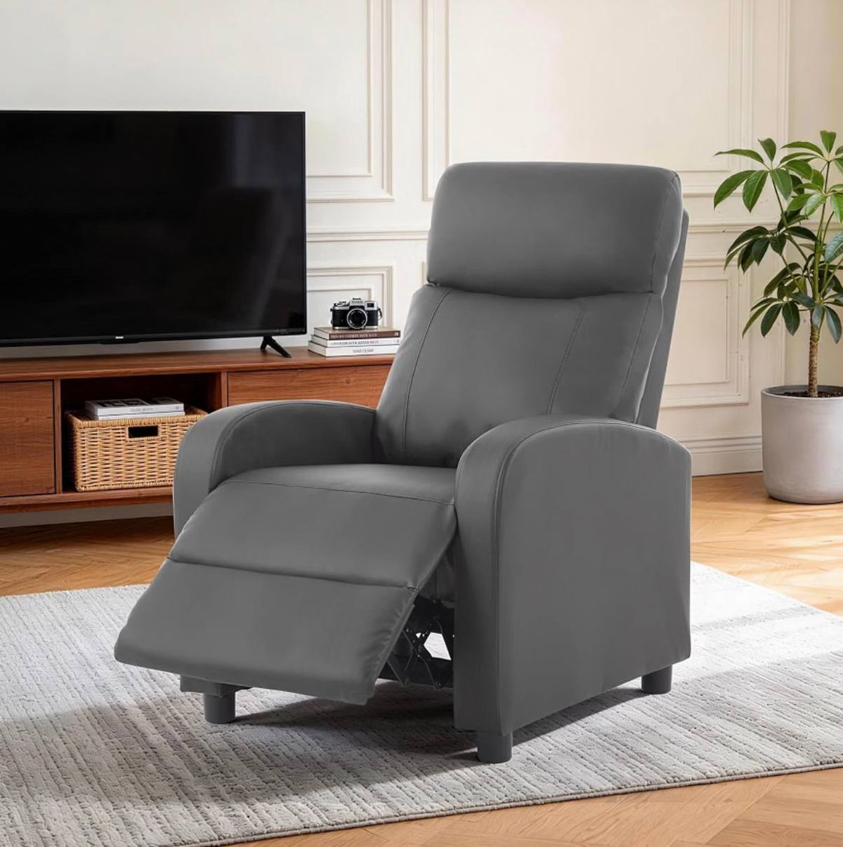 Korser Modern Leather Push-Back Recliner Chair 1
