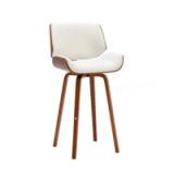 Porthos Home Oma Bar Stool – PU Leather, Walnut Wood Legs 5