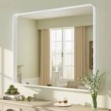Aevar 40” × 32” Framed Wall Mirror – White 7